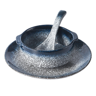 日式陶瓷早餐粥浓汤碗双耳炖盅烘焙甜品碗罗宋汤餐具酒店摆台套装