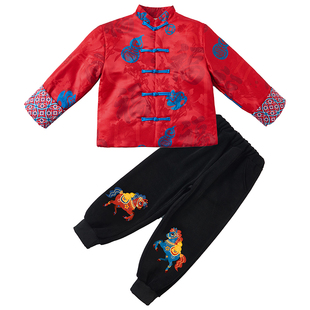 元旦儿童唐装喜庆拜年服新中式国风演出服幼儿园表演男女新年衣服