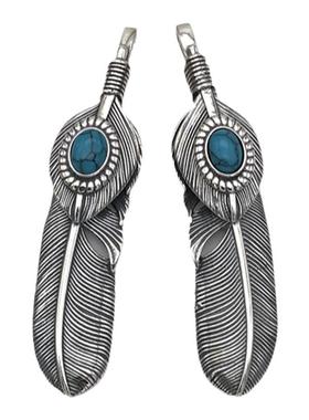 纯银吊坠复古羽毛项坠时尚潮饰