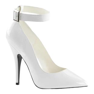 12cm超高跟鞋细跟尖头浅口低帮搭扣单鞋一字跟走秀宴会礼服小码女