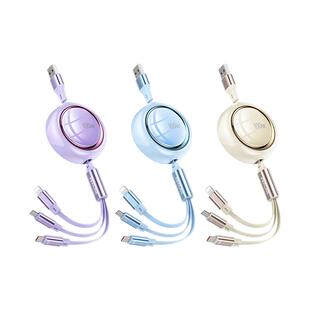 WEKOME星辰100W大功率随意拉伸收纳数据线适用苹果接口安卓接口type-C接口充电线通用1.2米长超耐用传输扁线