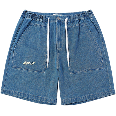 牛仔原创联名款情侣潮牌五分短裤