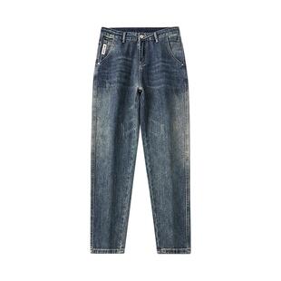唐狮春秋新款牛仔裤男宽松小直筒潮流复古百搭休闲长裤子GT