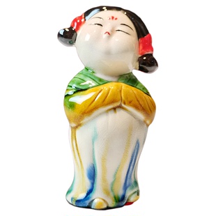 唐三彩陶瓷治愈系手办Q版唐小妞国潮洛阳博物馆文创旅游纪念礼品