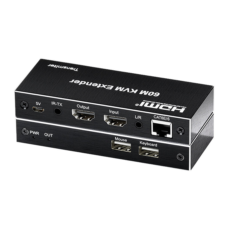 阿卡斯 高清HDMI KVM网线延长器网络信号放大本地环出转RJ45传输60米120米支持USB口键盘鼠标传输器4K音视