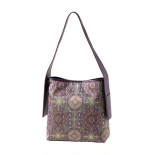 2025新款名家上久楷宋锦桑蚕丝国风头层牛皮手提单肩大托特休闲包