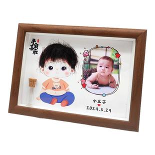 脐带胎发纪念品照片款婴儿宝宝胎毛自制带乳牙胎发脐带收藏保存瓶