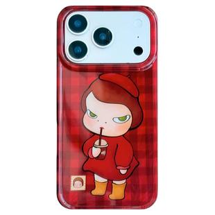 由里公园ins可爱新年红格纹奈良美智插画适用17pro苹果17ProMax手机壳iPhone16全包14新款16Promax保护套13女