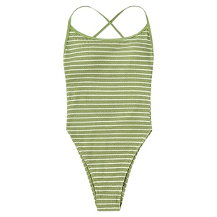 【王紫璇同款】Limone绿色连体泳衣女高级感游泳衣连身泳装度假风