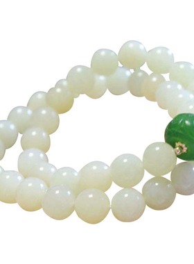 一朵新款时光和田白玉雕花手链