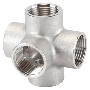 304不锈钢立体五通接头4分6分内丝锥螺纹管件DN50一进5出水管配件