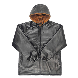 加绒加厚皮衣冬季男士宽松保暖防风皮裤工作服套装大码皮棉衣棉袄