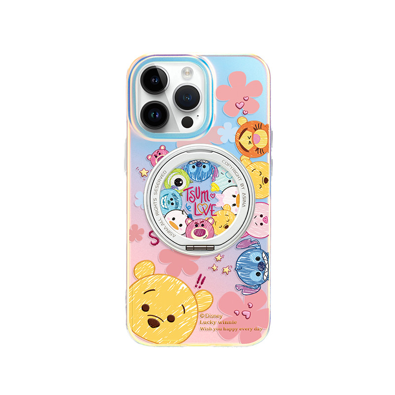 MASFEIL × 维尼团子适用苹果17Promax手机壳新款ip15磁吸带支架iPhone16Pro保护套支点Lo5迪士尼13pm全包14