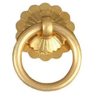 中式仿古纯铜拉环柜门圆环扣手简约铜环抽屉圆形中药柜拉手小把手