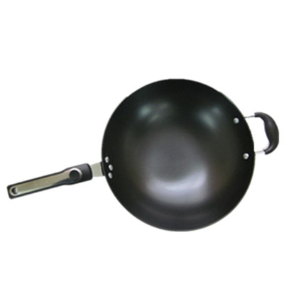 铁人铁锅无涂层加厚平底炒菜陆川
