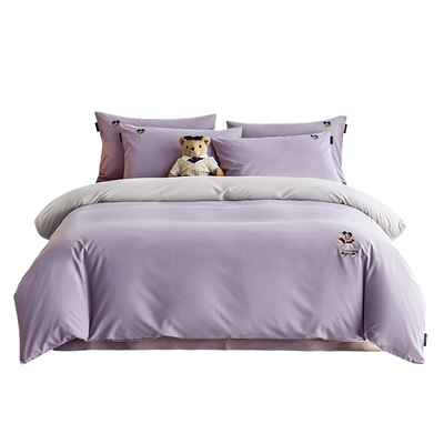 TeenieWeenie清新紫色纯棉四件套