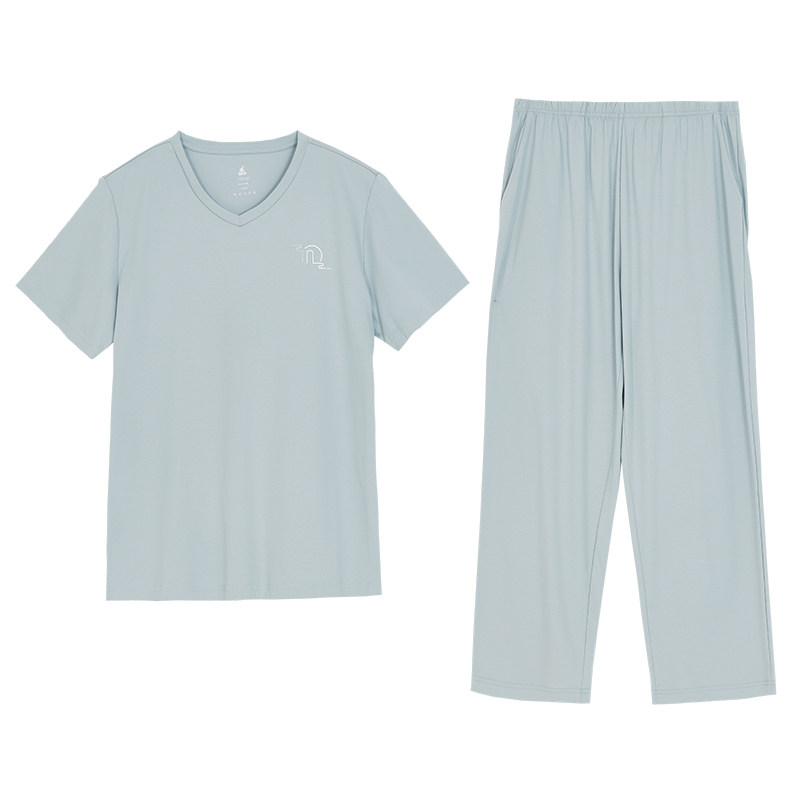 铜牛液氨高支棉V领短袖家居服