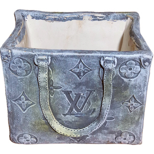 氧化镁玻璃钢手提包花盆花器家居饰品特色花缸仿真花花瓶水泥花桶