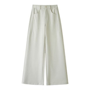 韩氏伊人莱赛尔棉阔腿裤女2026年春季高腰显瘦垂感休闲宽松直筒裤