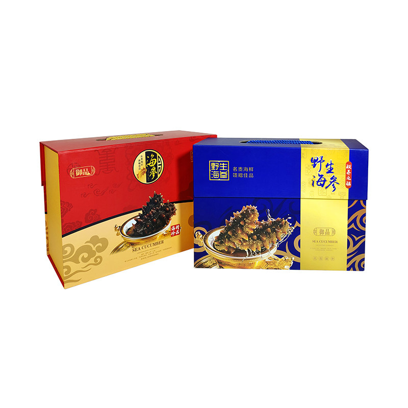 红蓝即食海参包装盒一二三斤保温盒礼品盒鲜食外包装拉缸盐定制