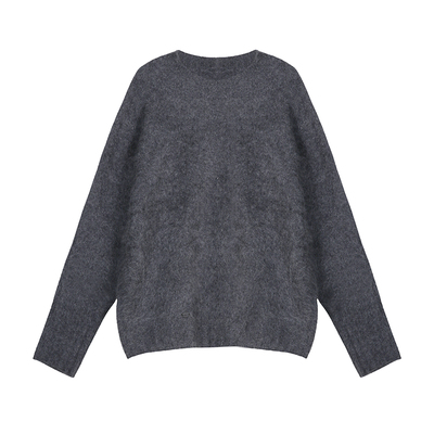 云上生活【圈圈毛衣】经典圆领绵羊毛羊绒混纺针织衫2025冬上衣女