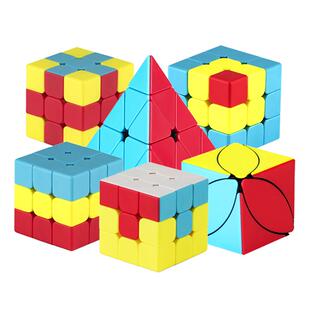 幼儿入门魔方全套三明治汉堡城堡枫叶凹凸手拉手独角兽三角金字塔