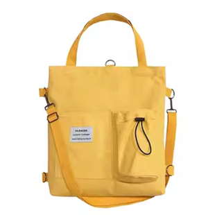 多口袋帆布包加厚耐用背包初中生单肩补习袋大容量学生手提书袋