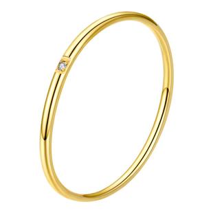 细款1mm镶钻单钻戒指女ins冷淡风钛钢小众轻奢金色关节戒食指尾戒