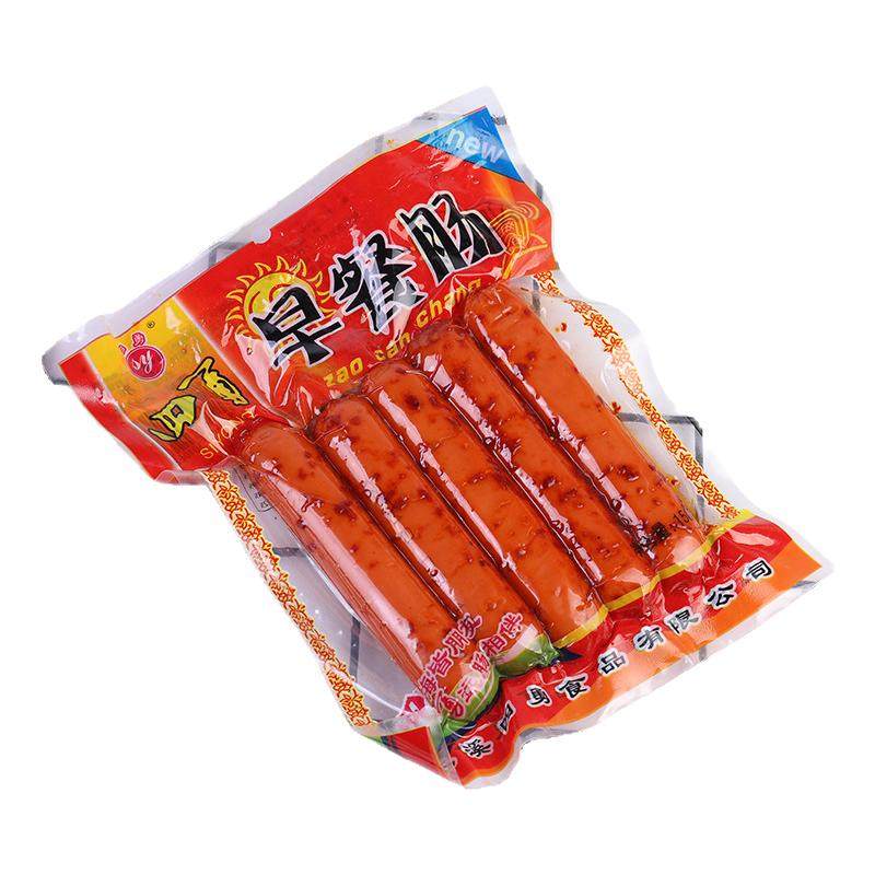 香辣味早餐肠营养猪肉香肠火腿肠熟食真空即食袋装四勇休闲零食品