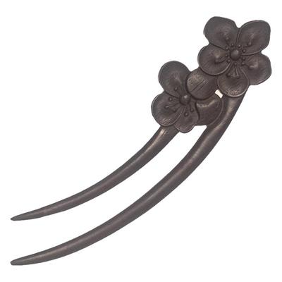 2024新款中式高端黑檀木U型发簪盘发复古风步摇女高级感日常通勤