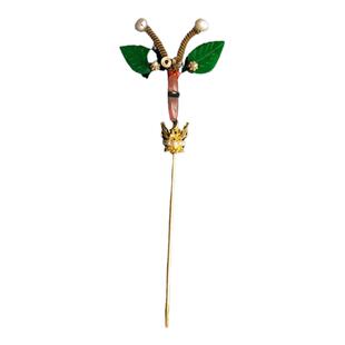 珠翠玉锦《蝶舞》原创设计古风镀金宝石盘发簪子汉服高级仿古发饰