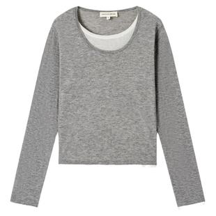 MAISON CECILE 拼奶白色假两件软糯羊毛针织上衣