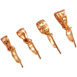 18K金扣头佛公斜孔吊坠瓜子扣项链卡扣翡翠扣头观音挂件夹扣