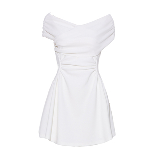 DPLAY【初恋裙系列】白色连衣裙女修身气质法式订婚礼服裙小白裙