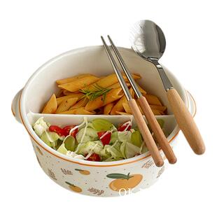 两格三格一体陶瓷饭盒上班族微波炉加热便当盒加深大容量分隔餐盒