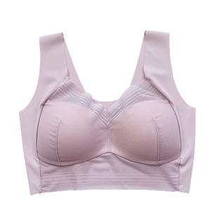 无痕大码内衣女无钢圈背心式运动文胸薄款大胸显小防下垂侧收副乳