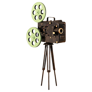 复古怀旧电影放映机落地摆件铁艺民宿店铺橱窗装饰品道具老式物件