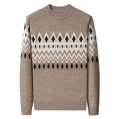 罗蒙100%纯羊毛衫男士冬季加厚