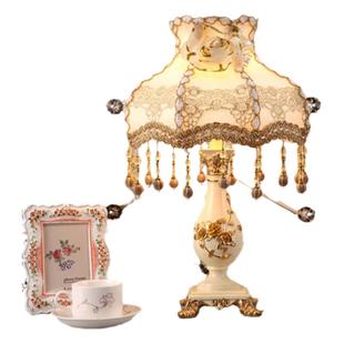 欧式台灯卧室床头灯田园温馨浪漫婚庆台灯新娘陪嫁灯少女公主房