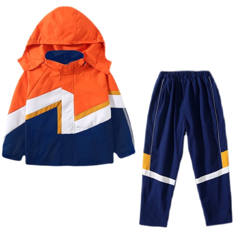 初中小学生班服秋冬冲锋衣三件套幼儿园加厚冬装老师园服儿童班服