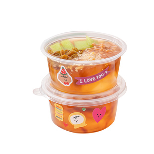 冰粉碗一次性带盖打包盒椰奶冻水果捞盒子凉粉专用杨梅冰汤圆碗