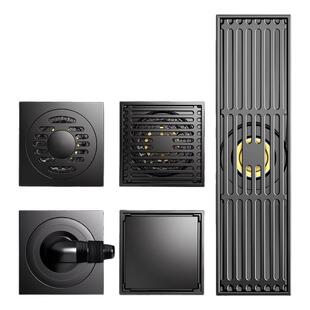 枪灰色全铜厨卫老旧式圆形地漏泳池长方形回型长条水池小口径超薄