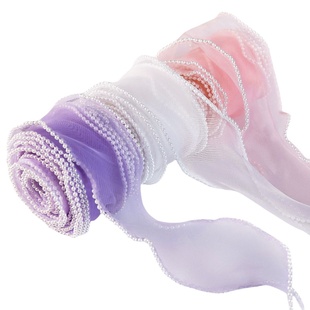 珍珠鱼尾纱仙气蝴蝶结丝带蛋糕装饰丝带围边甜品台装饰材料鲜花带