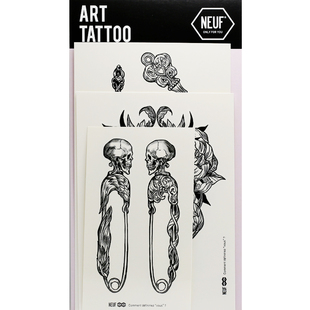 NEUF弗 纹身贴套装《花臂系列B》5张黑白新品 暗黑花臂组合 包邮