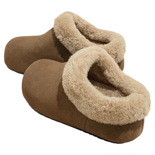 厚底勃肯鞋女款2025新款冬季鞋子加绒毛毛鞋一脚蹬女鞋冬增高棉鞋