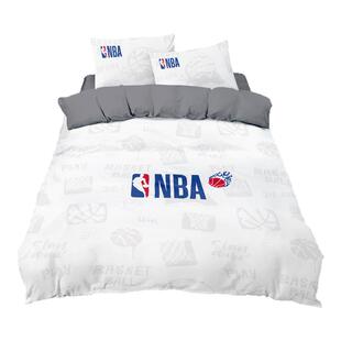 NBA篮球磨毛被套简约四件套男生宿舍家居床上用品床单床笠三件套