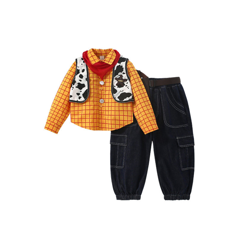 男童cos胡迪衣服玩具总动员套装
