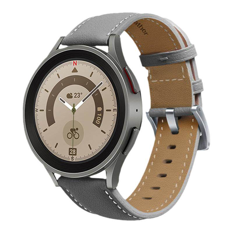 适用三星Galaxy Watch8c/7/6/5pro官网款皮质表带40/44mm时尚6/4classic商务男女Gea