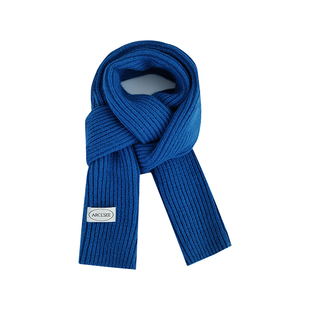 素单舍西韩系软糯黄色针织围巾女秋冬天纯色百搭简约保暖情侣围脖