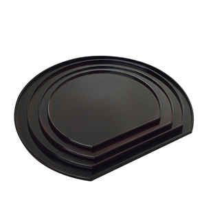 日式半圆托盘刺身盘一人食ABS塑料防滑托盘创意漆器寿司摆台餐具